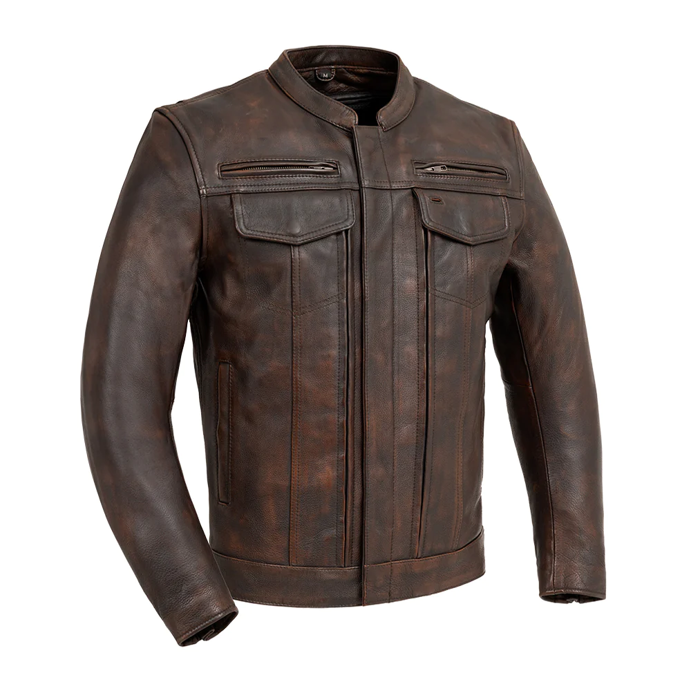 First MFG Raider Scooter Armor Leather Motorcycle Jacket