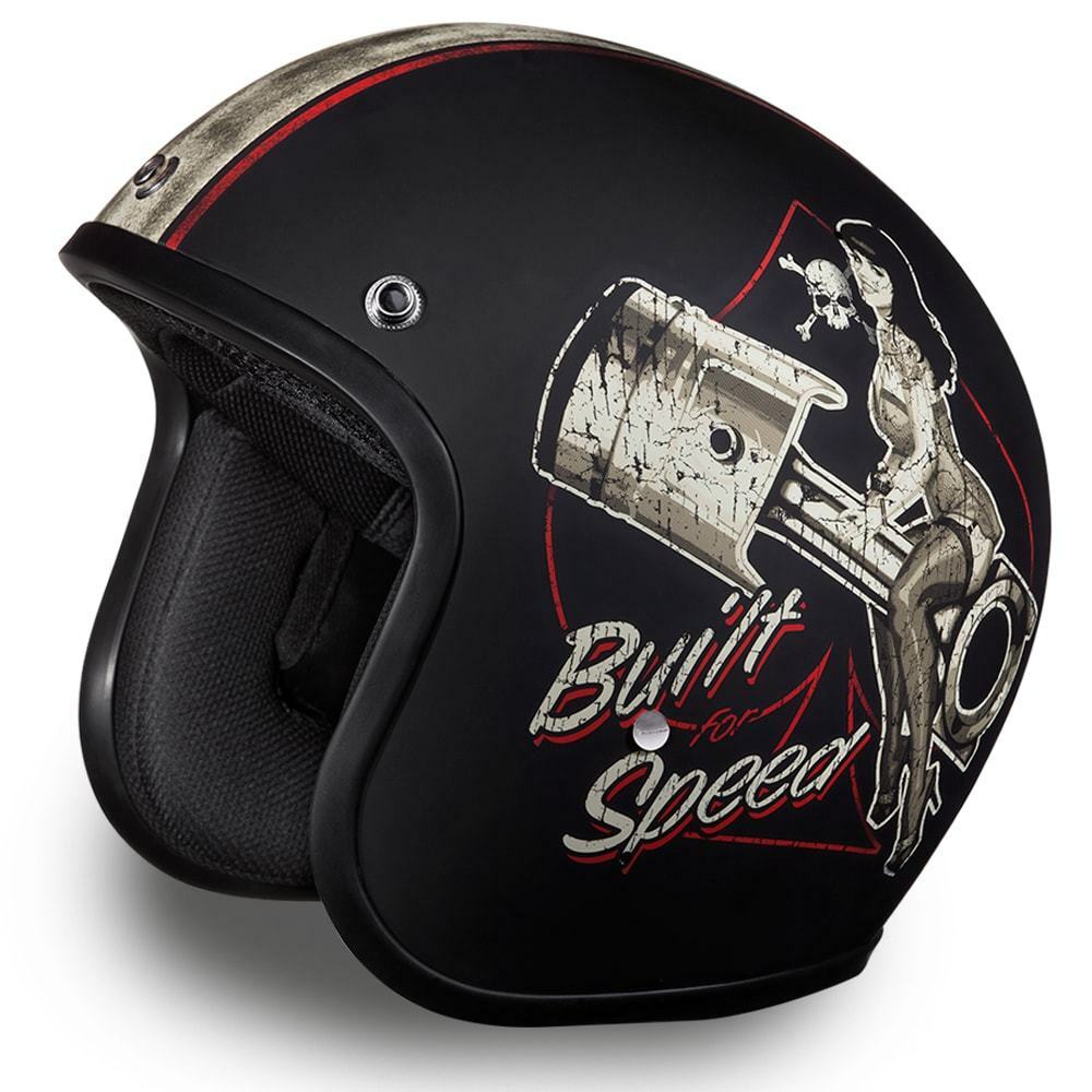 Lowest Profile 3/4 Motorcycle Helmet : Amazon.com: DOT Flat Black Low