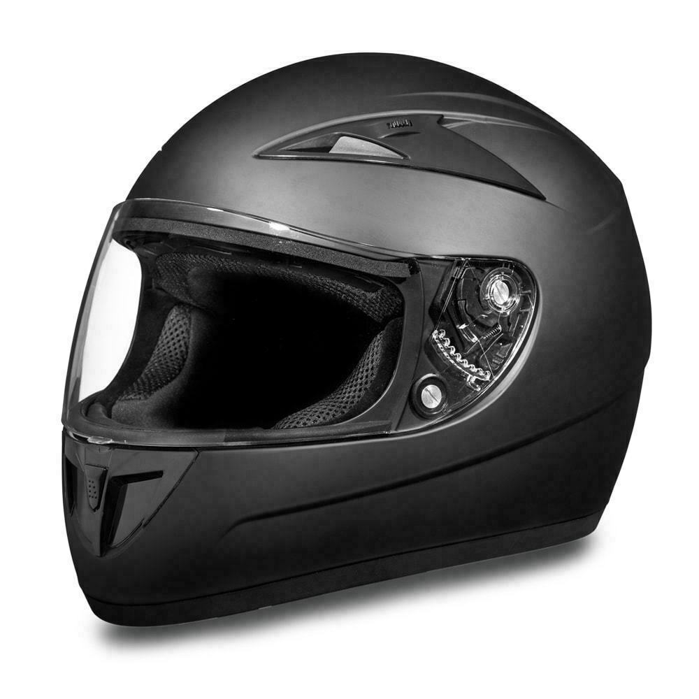 Daytona Shadow Dull Black Full Face DOT Motorcycle Helmet F1-B