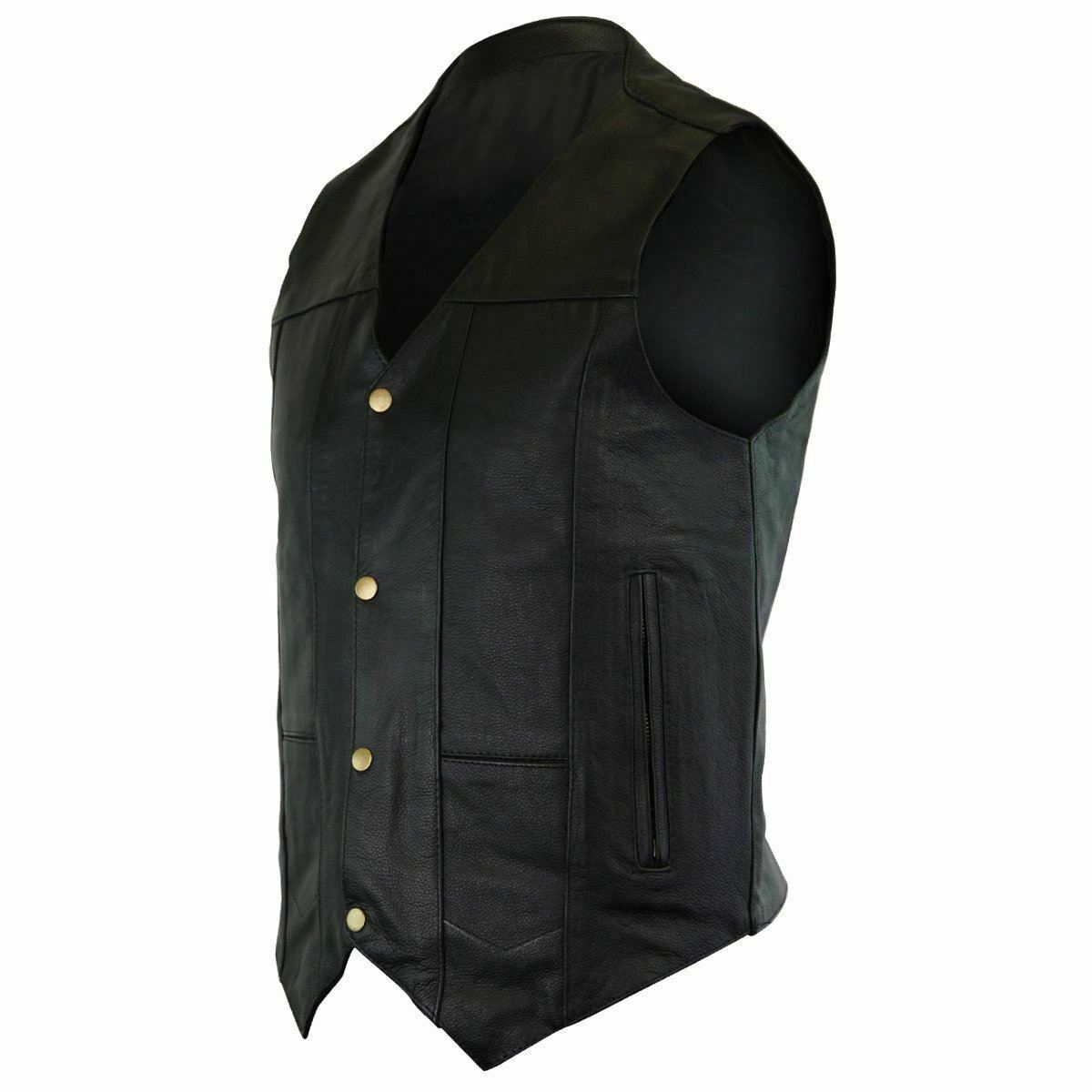 Vance Leather VL917 Concealment Leather Motorcycle Vest