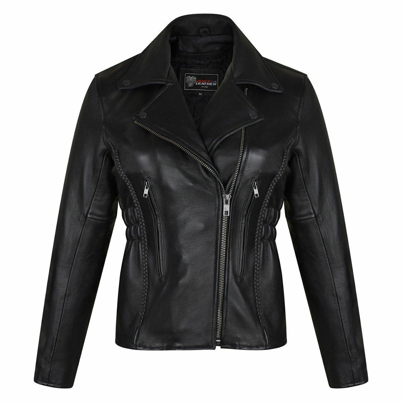 Vance Leather VL615 Premium Cowhide Vented Motorcycle Jacket