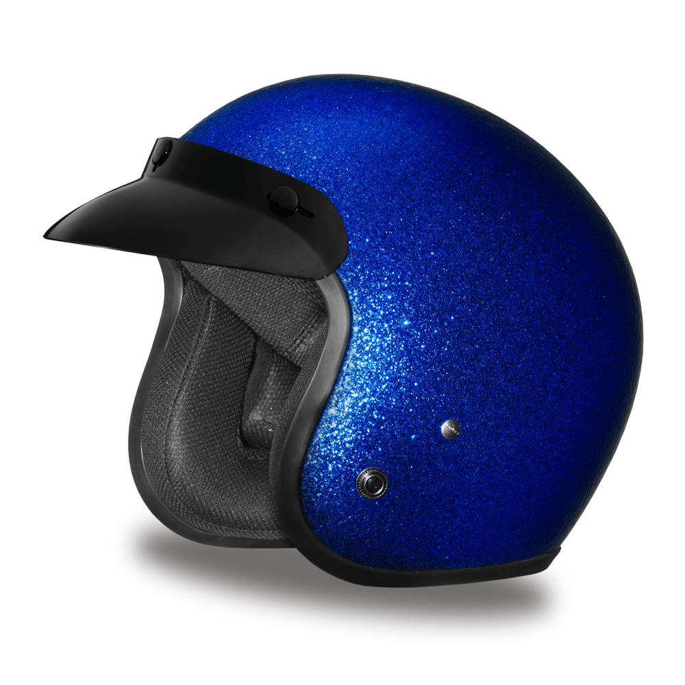Daytona Helmet CRUISER- BLUE MET Open Face DOT Motorcycle Helmets Vespa