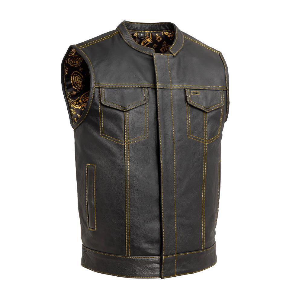 First MFG The Cut Cowhide Leather Club Motorcycle Vest