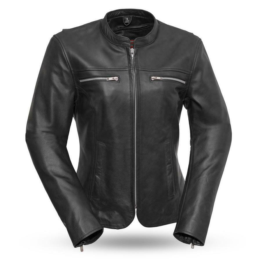 First MFG Roxy Star Sheep Diamond Leather Motorcycle Jacket