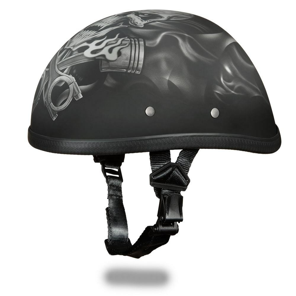 Daytona Helmets Skull Cap EAGLE- W/ PISTONS SKULL Motorcycle Helmet