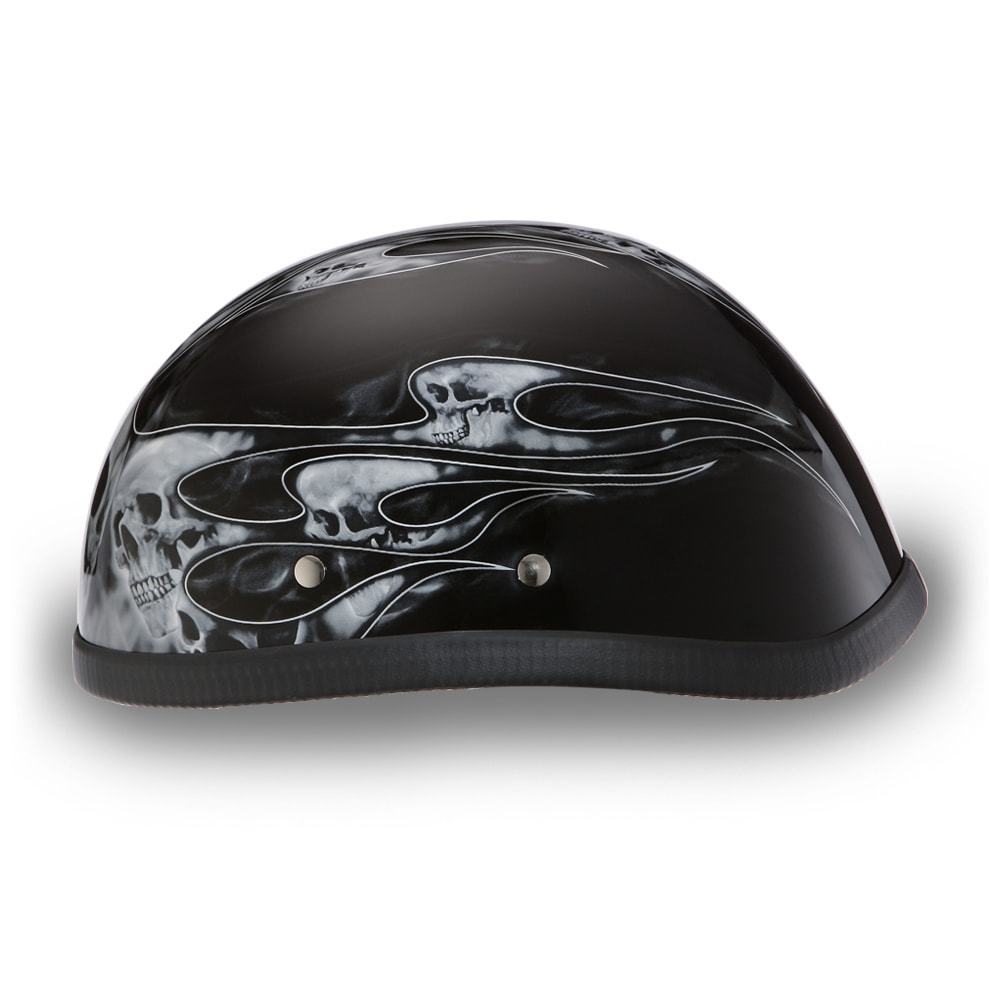 Daytona Helmets Skull Cap EAGLE-W/ FLAMES SILVER Bike Motorcycle Helmet 6002SFS | Motorcycle