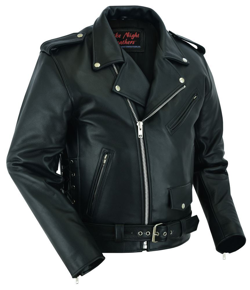 Daniel Smart DS711 Leather Side Laces Motorcycle Jacket