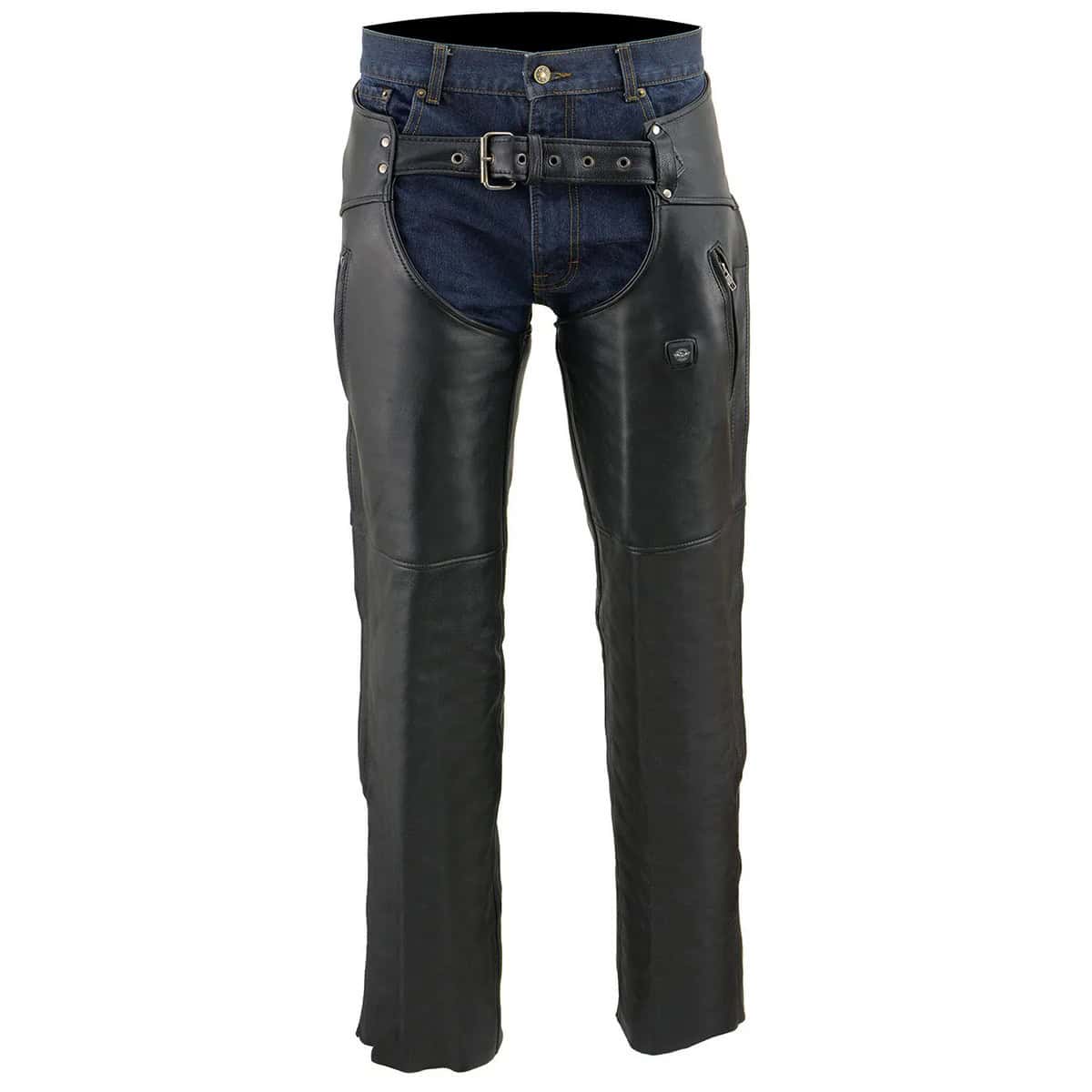 Milwaukee Leather MLM5513 Black Heated Winter Leather Chaps