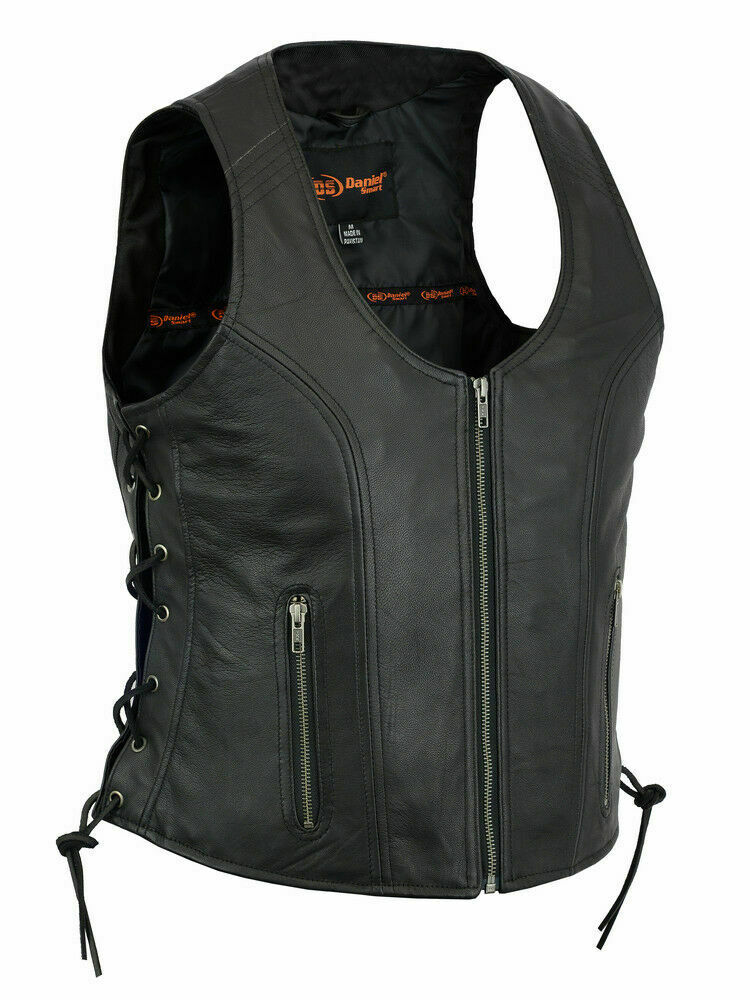 Daniel Smart DS245 Ultra-Soft Drum Dyed Goat Motorcycle Vest